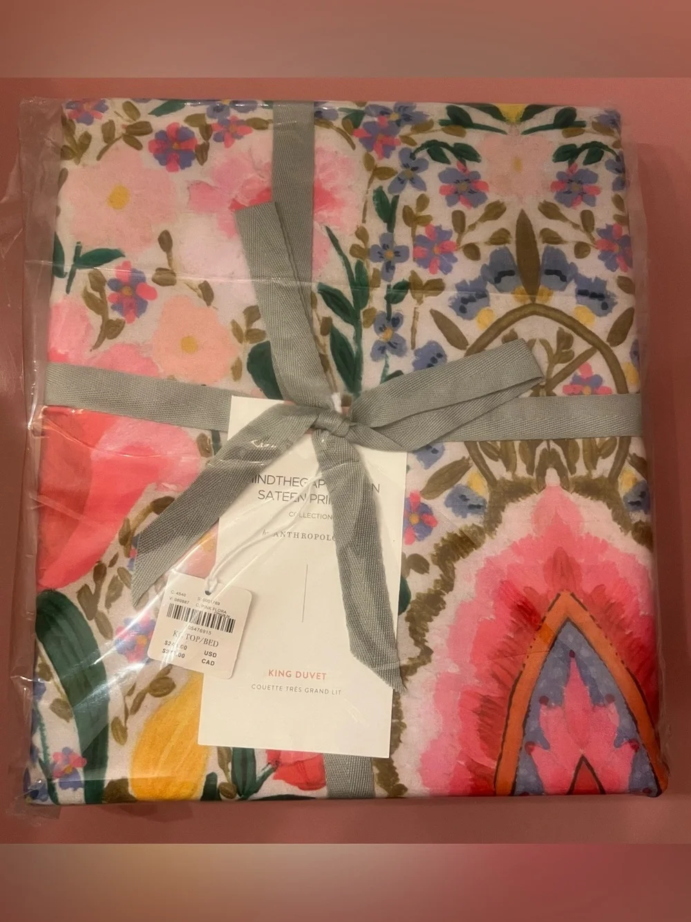 Anthropologie MINDTHEGAP Cotton Sateen Printed Duvet Cover, Susie Q, King